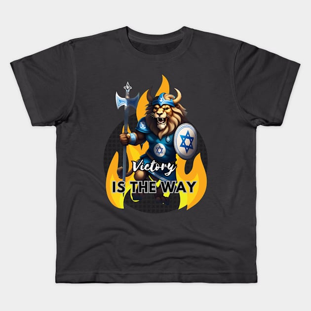 Lion Viking - Victory Kids T-Shirt by O.M design